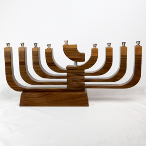 Mid Century Modern Kenitic Menorah in Wlanut