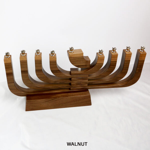 Mid Century Modern Menorah Walnut - Image 3