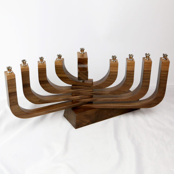 Mid Century Modern Kenitic Menorah in Wlanut