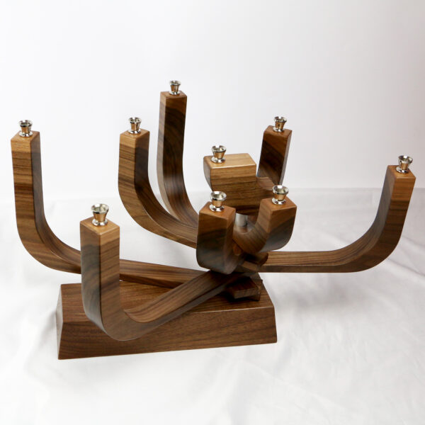 Mid Century Modern Kenitic Menorah in Wlanut