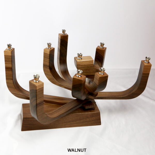 Mid Century Modern Menorah Walnut - Image 4