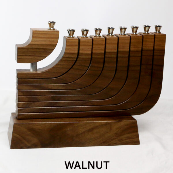 Mid Century Modern Menorah Walnut - Image 2