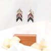 chevron design tri color metal earrings