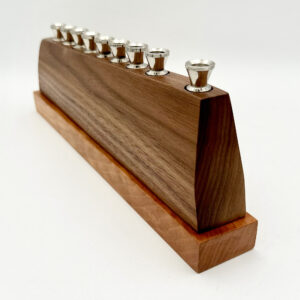 walnut menorah with cherry base