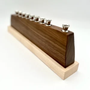 Slanted Walnut Menorah with Maple Base