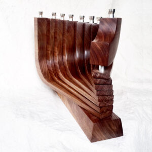 Walnut Kinetic Menorah