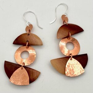 Layered Geometry Manzanita & Copper Earrings