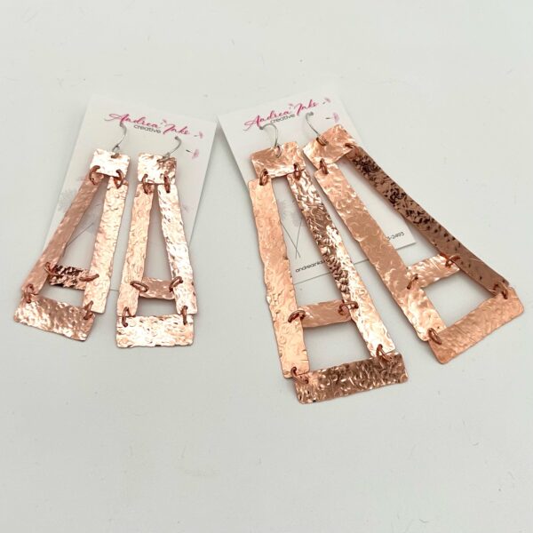 Handcrafted, extremely lightweight, copper earrings