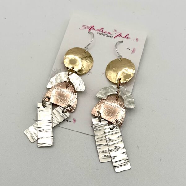 Mixed‑Metal People Earrings
