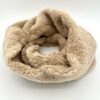 Shearling Sand cozy infinity scarf with zippered pocket