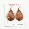 Bronze leaf pattern teardrop earrings