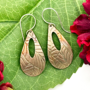 Bronze Teardrop Leaf Earrings