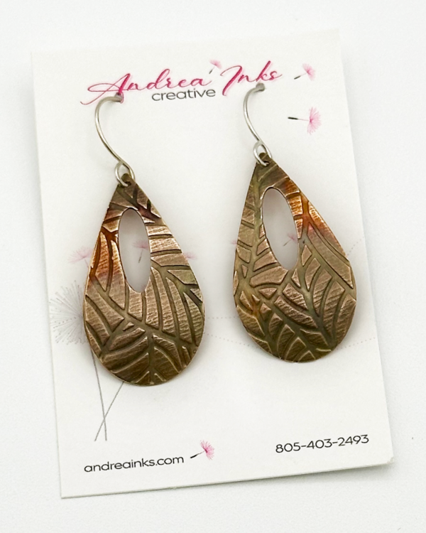 Bronze Leaf Teardrop Earrings