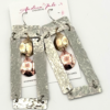 Mixed Metal Frame Drop Earrings