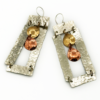 Mixed Metal Frame Drop Earrings