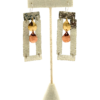 mixed metal frame drop earrings with dual teardrop dangles