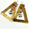 The Mixed Metal Triangle Drop Earrings