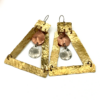 The Mixed Metal Triangle Drop Earrings