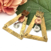The Mixed Metal Triangle Drop Earrings