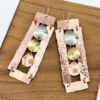 These Copper Frame Earrings with Tri Metal Drops