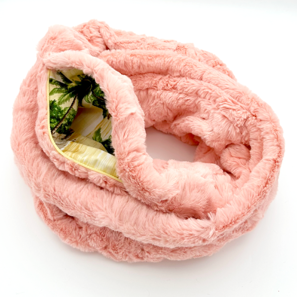 Blossom Cozy Infinity Scarf With Zippered Pocket
