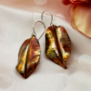 Flame Patina Copper Leaf Earrings