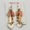 Mixed Metal Heart Drop Earrings