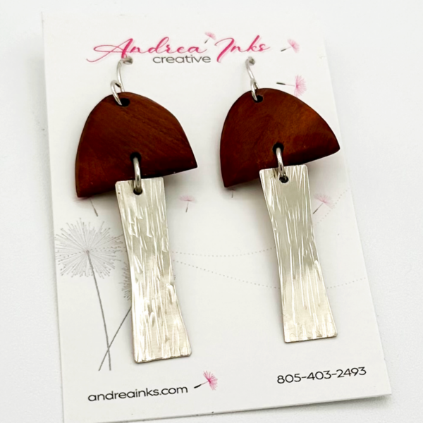 Manzanita & Nickel Mushroom Earrings