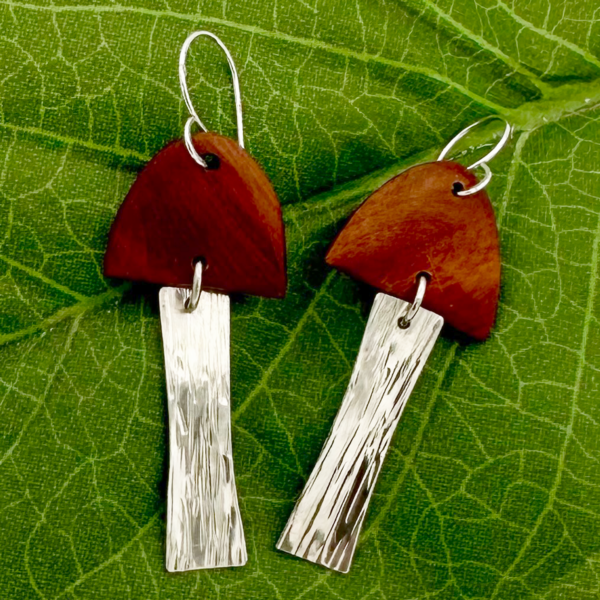 Manzanita & Nickel Mushroom Earrings