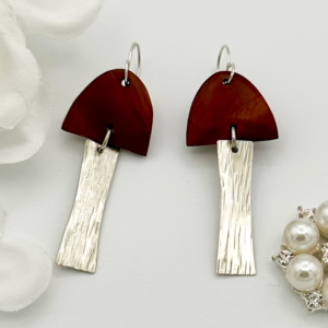 Manzanita & Nickel Mushroom Earrings