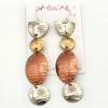 Mixed Metal Geometry Drop Earrings