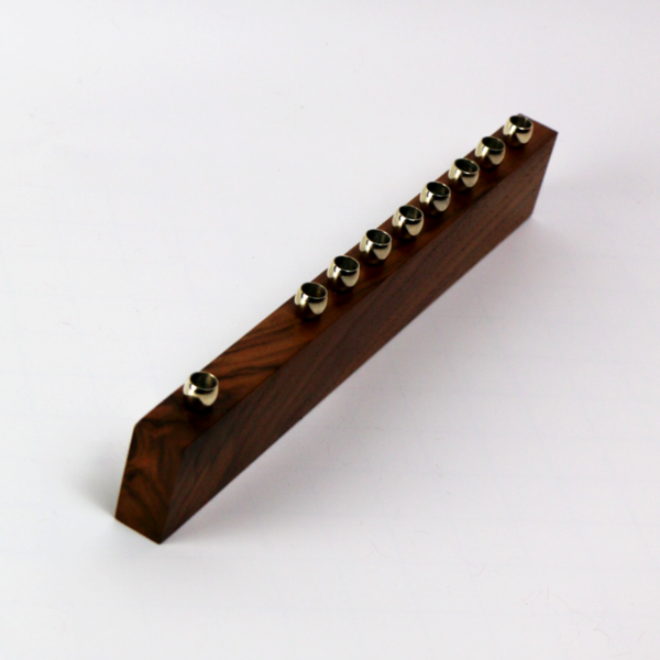 One Modern Walnut Menorah