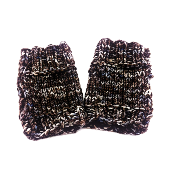 Brown Tweed Fingerless Gloves
