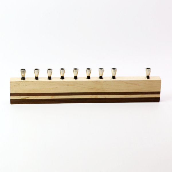 Maple Walnut Line Menorah