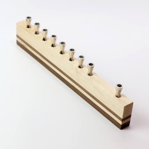 Maple Walnut Line Menorah