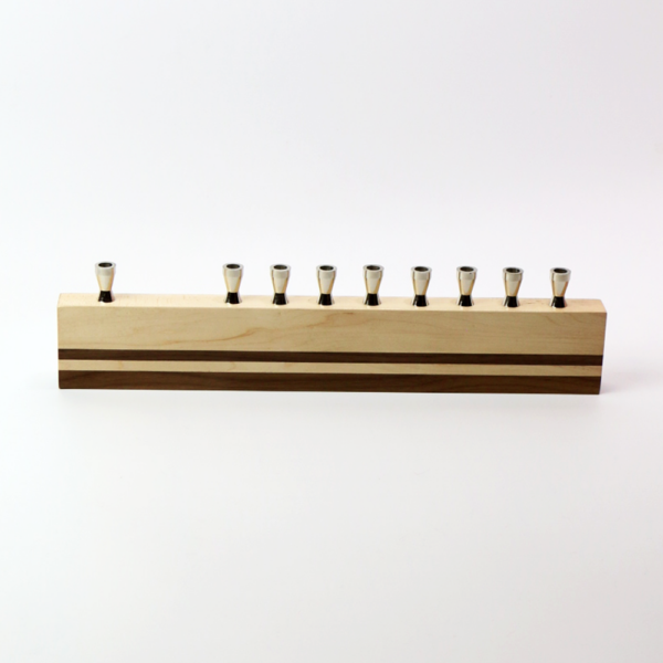 Maple Walnut Line Menorah