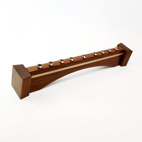 Long Walnut Maple Menorah
