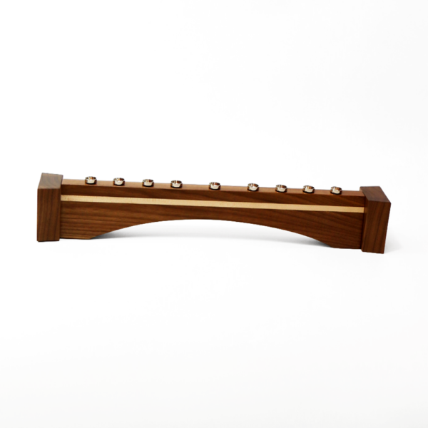 Long Walnut Maple Menorah