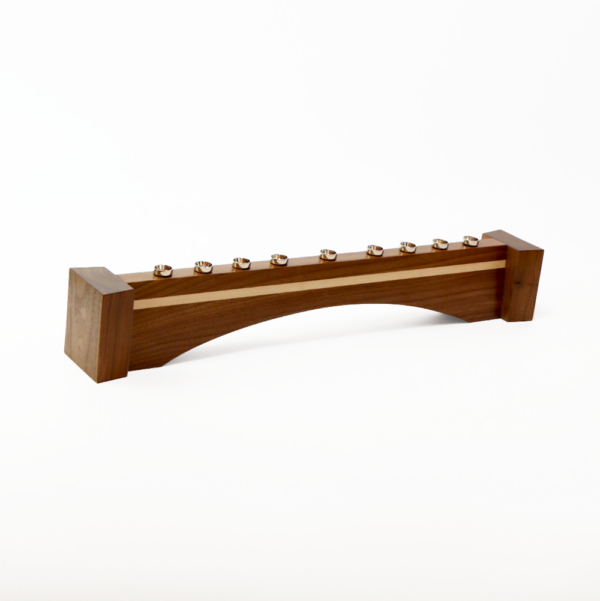 Long Walnut Maple Menorah