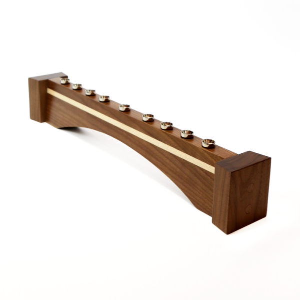 Long Walnut Maple Menorah