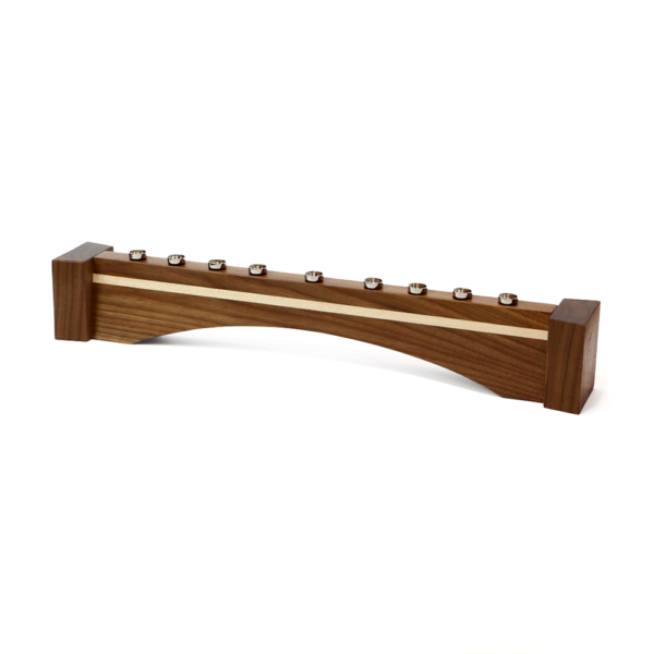 Long Walnut Maple Menorah